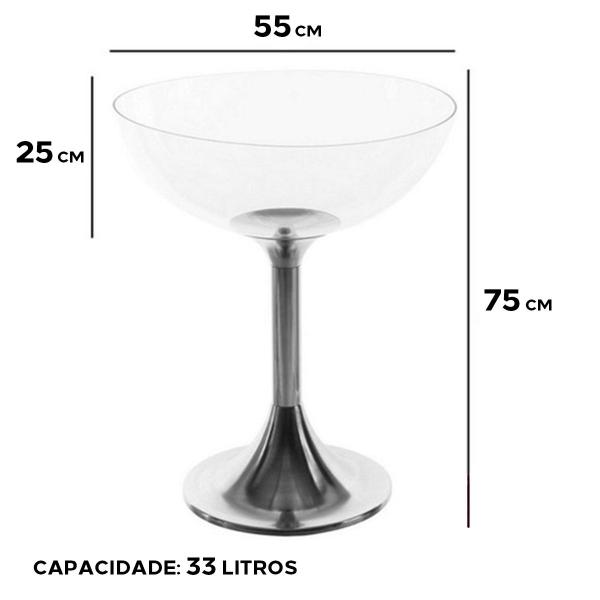 Imagem de Champanheira 33L 75x55cm Grande Acrílico Taça Eventos Festas