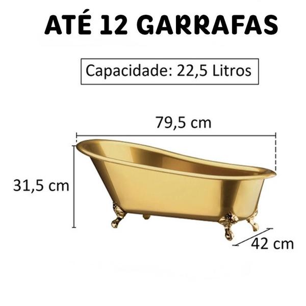 Imagem de Champanheira Dourada Banheira Boccati Grande 12 Garrafas 25l