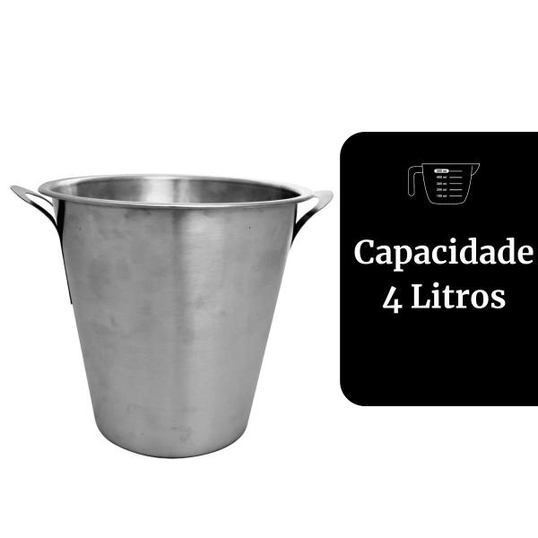 Imagem de Champanheira Inox Tulipa Open Bar de Inox 4 Litros Balde de Gelo