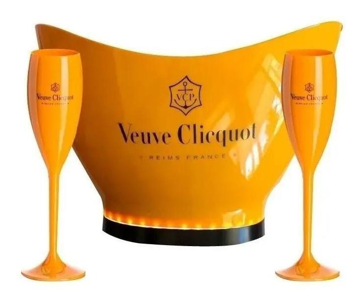 Imagem de Champanheira Veuve Cliquot Com Led Espumante + 12 Taças