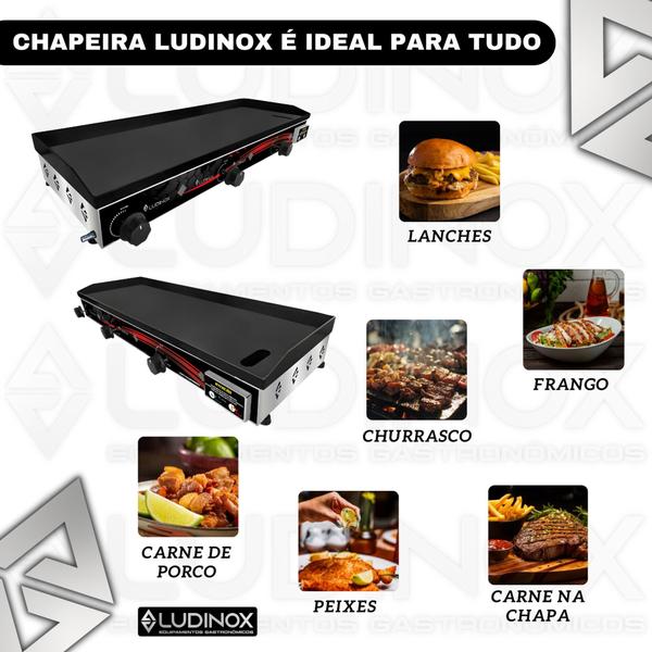 Imagem de Chapa 3mm 90x30 Premium Chapeira C/prensa 3 Queimadores 