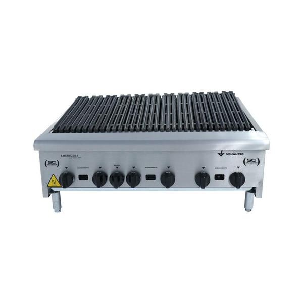 Imagem de Chapa Charbroiler Americana Profissional Grill 90cm Gas Inox Cgg90 e Utensílios - Venâncio