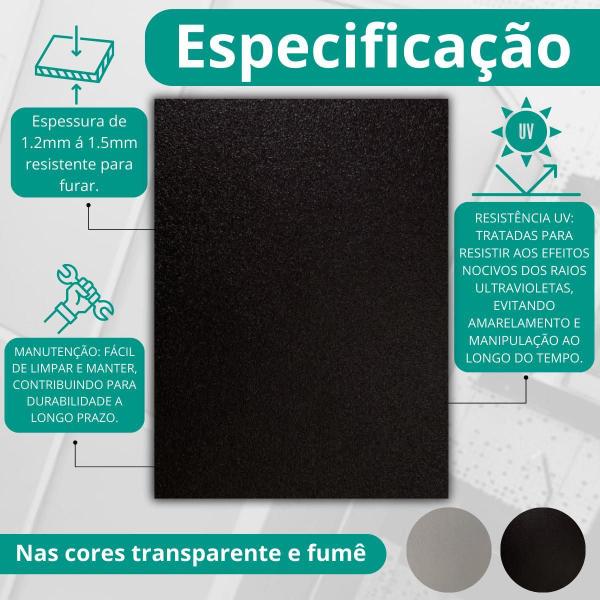 Chapa De Acrílico Para Box E Gabinetes 90X98 Monocril Fumê - Efatá Imagem de Chapa De Acrílico Para Box E Gabinetes 90X98 Monocril Fumê