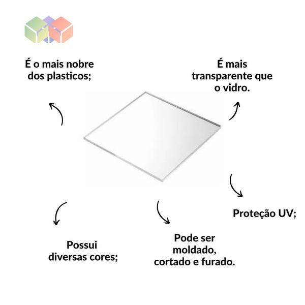 Imagem de Chapa de Acrílico Transparente Cristal 100 X 50 Cm 2mm