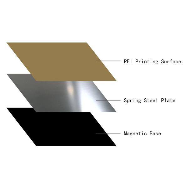 Imagem de Chapa de Impressora 3D PEI Steel com Base Magnética - 203x203mm