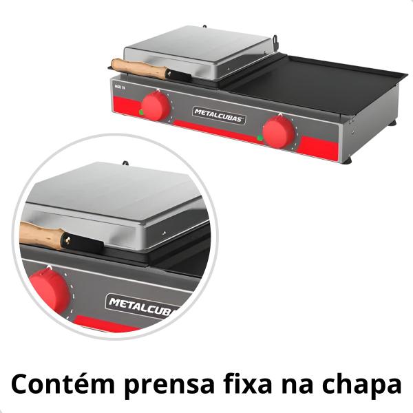Chapa de lanche grill elétrica mge70 - metalcubas Imagem de Chapa de lanche grill elétrica mge70 - metalcubas