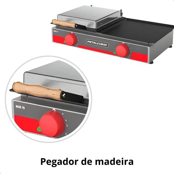 Chapa de lanche grill elétrica mge70 - metalcubas Imagem de Chapa de lanche grill elétrica mge70 - metalcubas