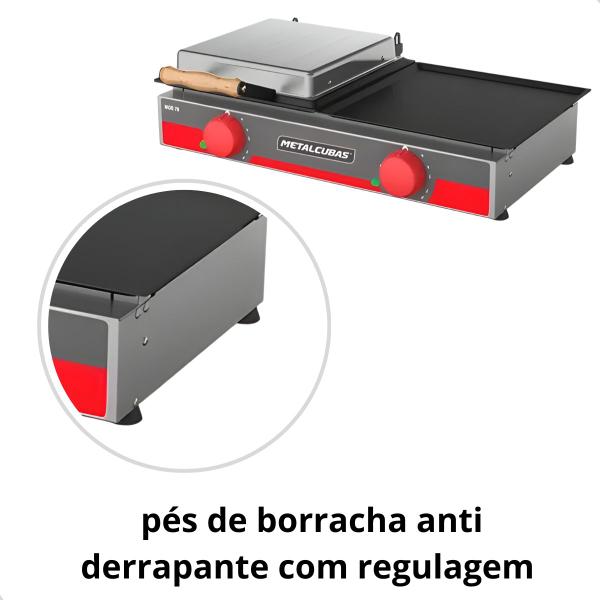 Chapa de lanche grill elétrica mge70 - metalcubas Imagem de Chapa de lanche grill elétrica mge70 - metalcubas
