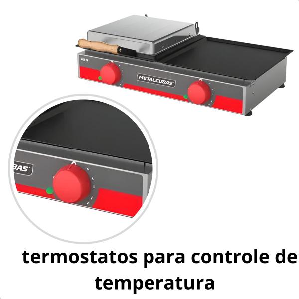 Chapa de lanche grill elétrica mge70 - metalcubas Imagem de Chapa de lanche grill elétrica mge70 - metalcubas