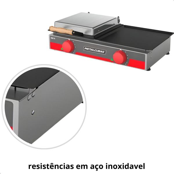 Chapa de lanche grill elétrica mge70 - metalcubas Imagem de Chapa de lanche grill elétrica mge70 - metalcubas