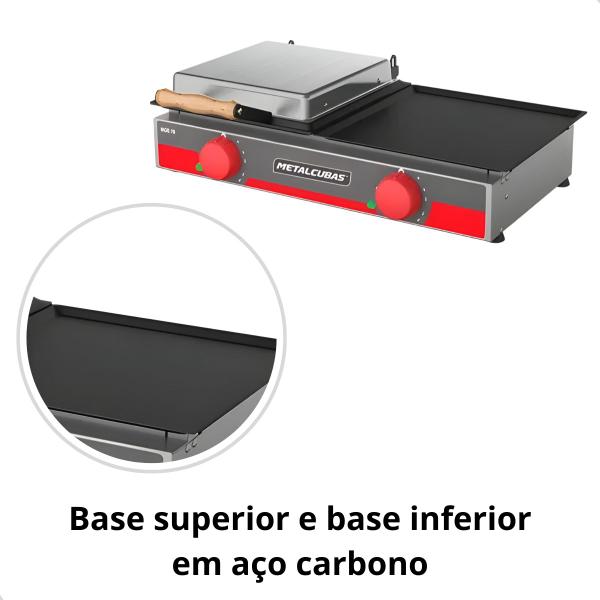 Chapa de lanche grill elétrica mge70 - metalcubas Imagem de Chapa de lanche grill elétrica mge70 - metalcubas
