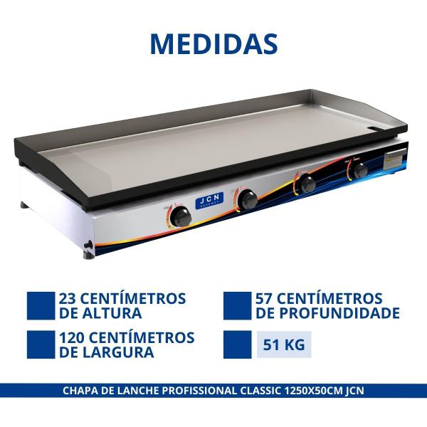 Imagem de Chapa de Lanche Profissional Classic 125x50cm JCN