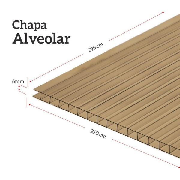 Imagem de Chapa de Policarbonato Alveolar Uv 6mm 2,95x2,10m