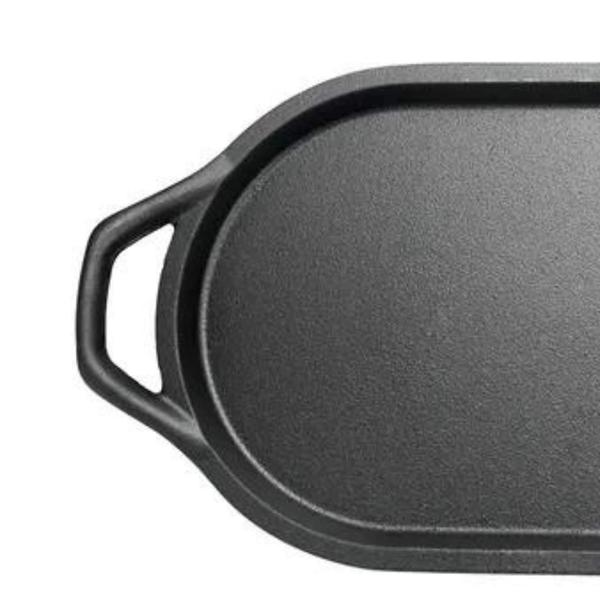 Chapa Ferro Fundido Oval Aquece Uniforme 45X22Cm Capacidade - MTA Imagem de Chapa Ferro Fundido Oval Aquece Uniforme 45X22Cm Capacidade
