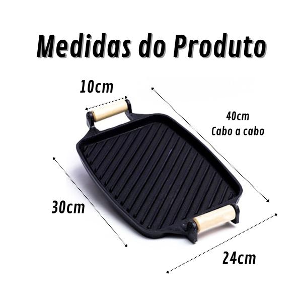 Imagem de Chapa Frisada De Ferro Fundido 30x24 Forno Churrasqueira