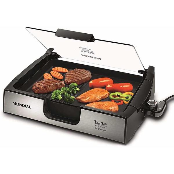 Imagem de Chapa Mondial Due Grill Premium G-10 Preto/inox 1500w 127v