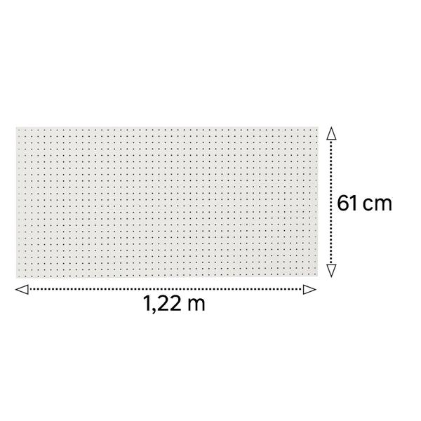 Imagem de Chapa Perfurada Eucatex Organizador Pegboard 1220 x 610 x 3mm Branco Glacial 