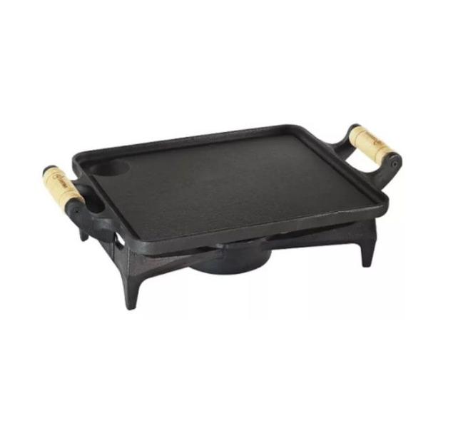 Chapa Rechaud De Mesa Ferro Fundido Retangular Liso Completo - Santana Imagem de Chapa Rechaud De Mesa Ferro Fundido Retangular Liso Completo