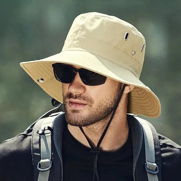 Imagem de Chapéu Balde Masculino com Aba Grande - Protetor Solar para Pesca e Atividades ao Ar Livre