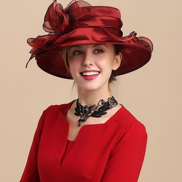 Imagem de Chapéu Big Brim Millinery Wokex Velvet para mulheres Kentucky Derby