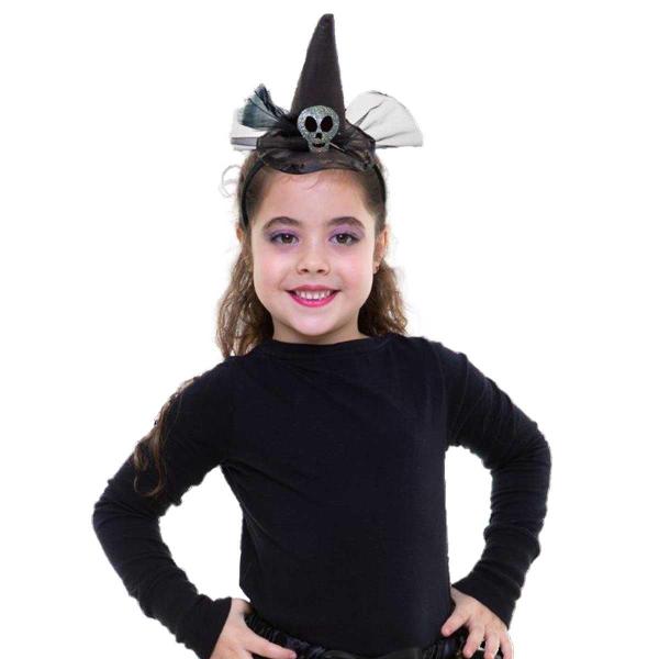 Imagem de Chapéu Bruxa Infantil com Tiara de Halloween