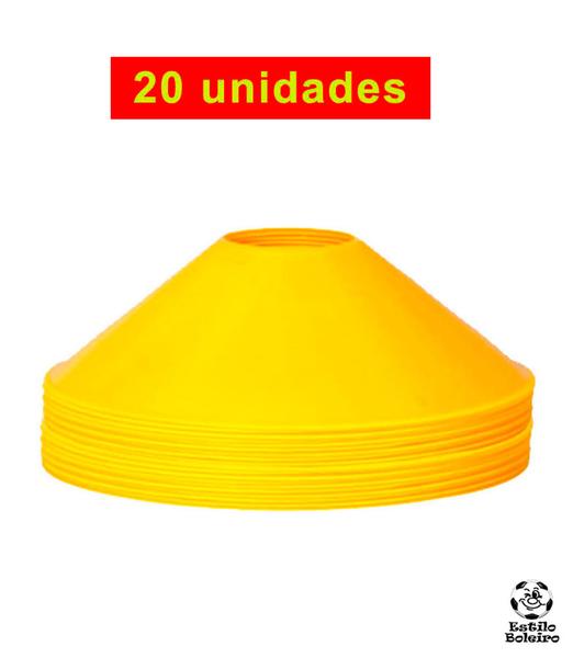 Imagem de Chapéu Chinês Half Cone Amarelo Kit 20 Unidades para Treinamento