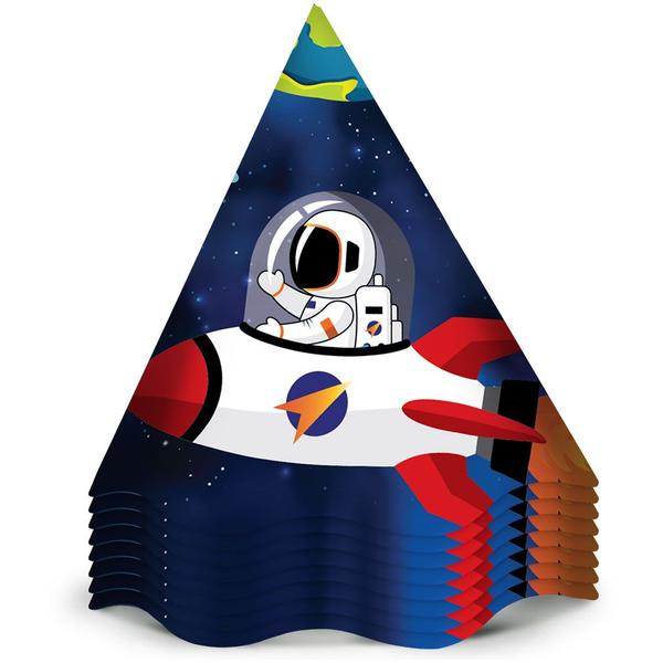 Imagem de Chapéu de Aniversário Astronauta - 12 Unidades
