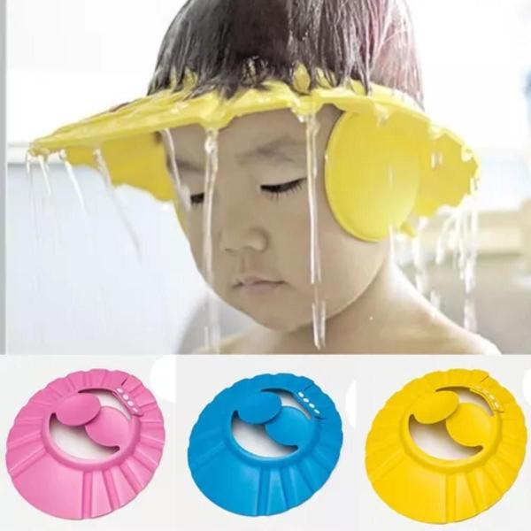 Chapeu De Banho Viseira Protetora Olhos Infantil Bebe Cap - Mbbimports Imagem de Chapeu De Banho Viseira Protetora Olhos Infantil Bebe Cap