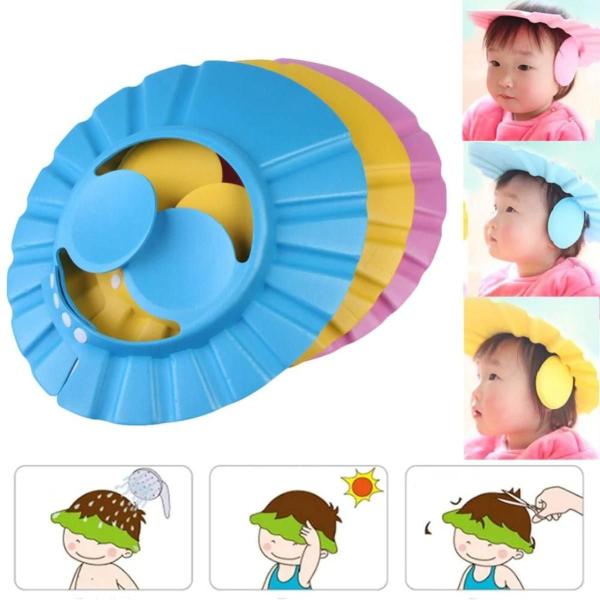 Chapeu De Banho Viseira Protetora Olhos Infantil Bebe Cap - Mbbimports Imagem de Chapeu De Banho Viseira Protetora Olhos Infantil Bebe Cap