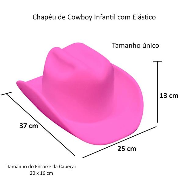 Imagem de Chapéu de Boiadeira Cowboy serve em Adultos e crianças Festa Junina Rosa