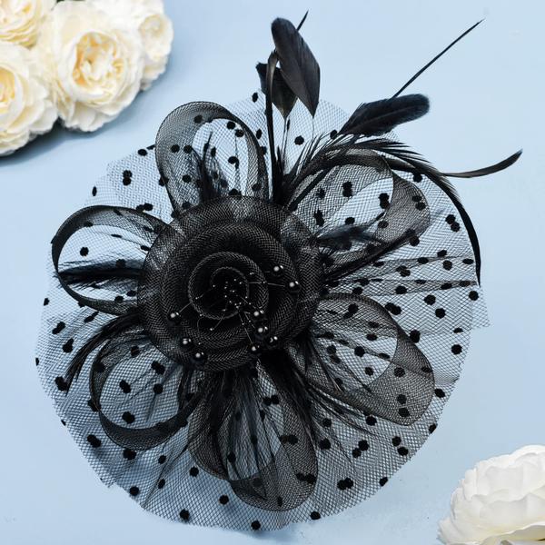 Imagem de Chapéu Fascinators Zivyes preto para mulheres Tea Party Kentucky Derby