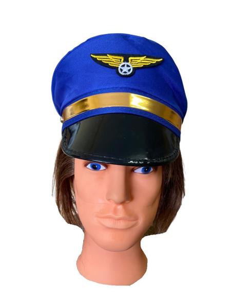 Imagem de Chapéu Quepe De Aviador Piloto ul Cosplay Festas Carnaval