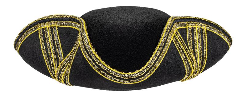 Imagem de Chapéu Tricorn Dress Up America Historical Colonial Black