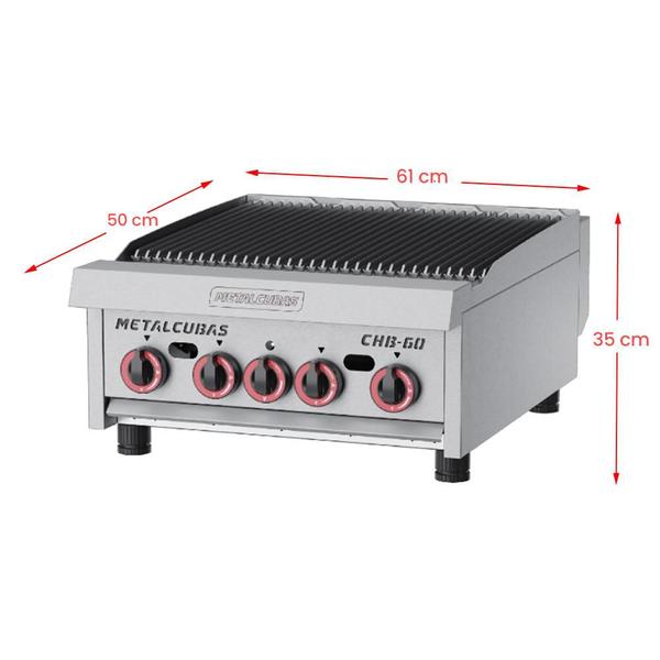 Imagem de Char Broiler a Gás 60cm Metalcubas CHB60