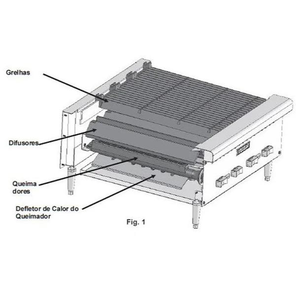 Imagem de Char Broiler Vulcan VCRB47 À Gás GLP 8 Queimadores