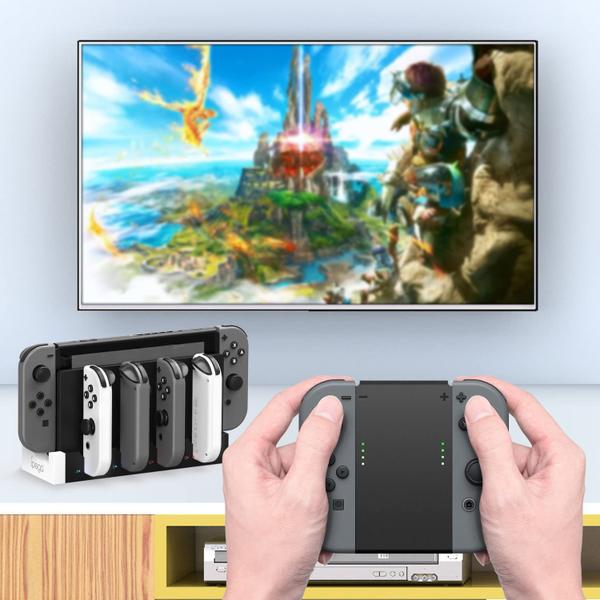 Imagem de Charger Dock Station para Nintendo Switch Joy Cons - Branco