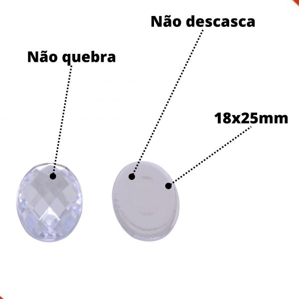 Imagem de Chaton Para Colagem Oval Sextavada 18X25mm Em Acrilico Com 250Gr