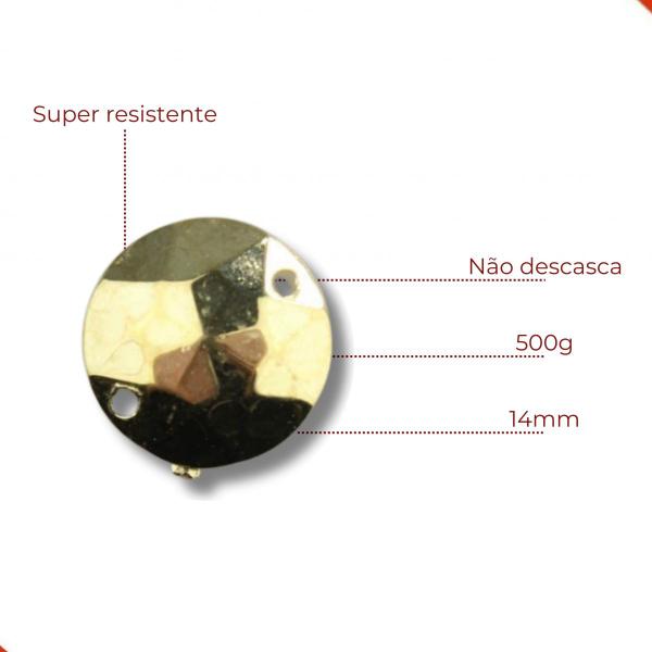 Imagem de Chaton Para Costura Redondo Sextavado 14mm Em Abs Com 500Gr