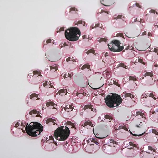 Imagem de CHATON PRIMEIRA LINHA REDONDO 8MM-ROSA CLARO-100Pçs