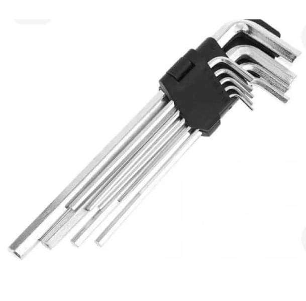 Imagem de CHAVE ALLEN CROMADA 9 PCS GRANDE 9 PÇS DO 1.5mm ao 10mm