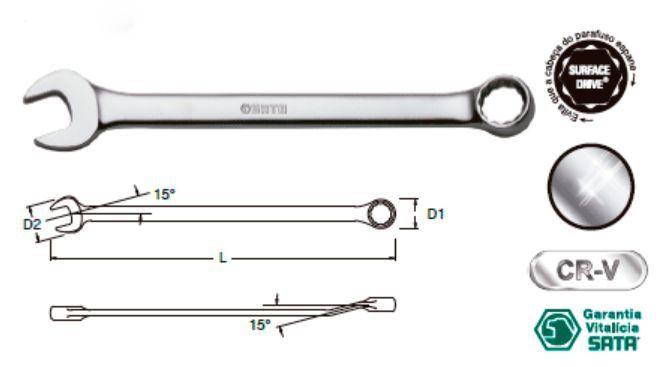 Imagem de Chave Combinada 1.1/16 Pol.  Sata ST40114C * 2377