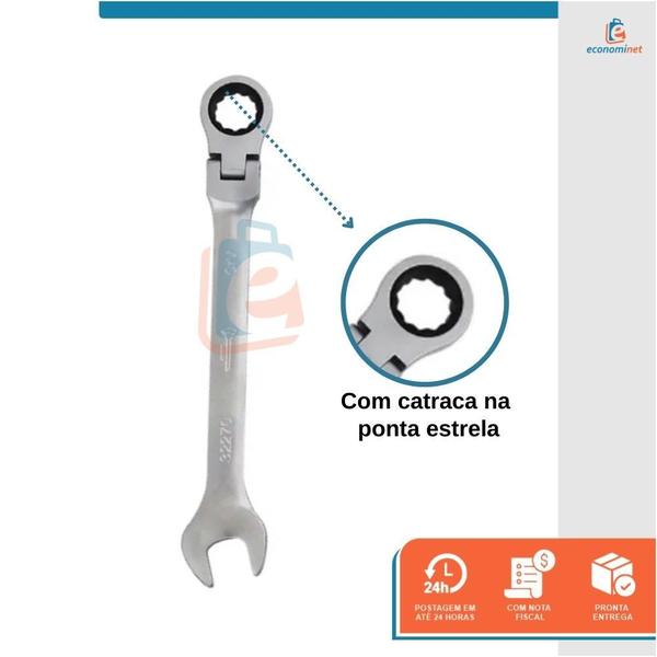 Imagem de Chave Combinada Articulada com Catraca Starfer 14mm