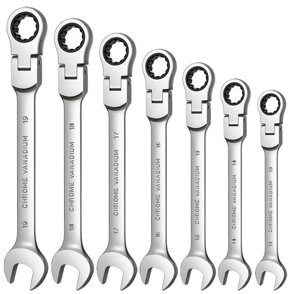 Chave de Catraca Flexível com Cabeça Giratória - Ferramenta Manual Métrica para Reparo Aut... Chave de Catraca Flexível com Cabeça Giratória - Ferramenta Manual Métrica para Reparo Aut...