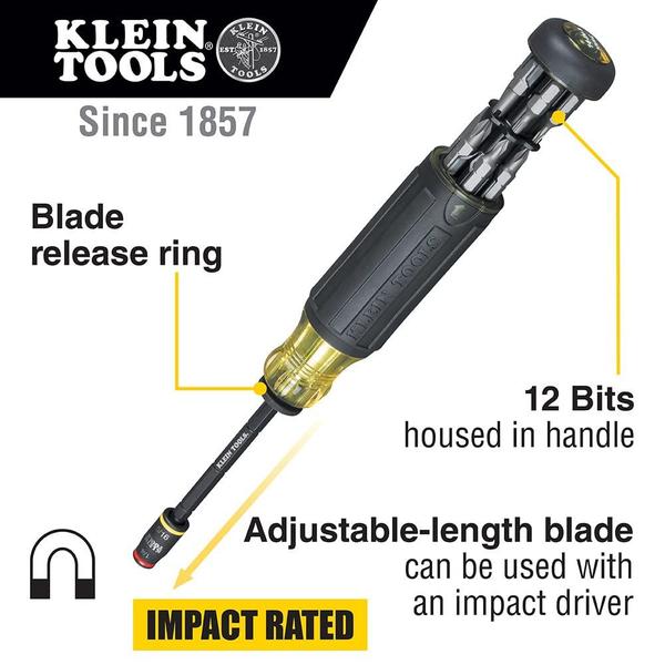 Imagem de Chave de fenda, 14-em-1 rentável com soquete giratório, Drivers e bits Klein Tools 32304