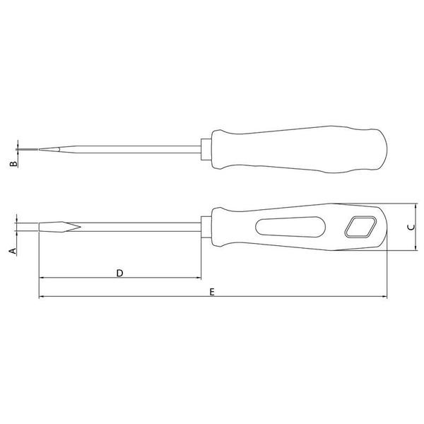 Imagem de Chave de fenda ponta chata 5x250mm tramontina