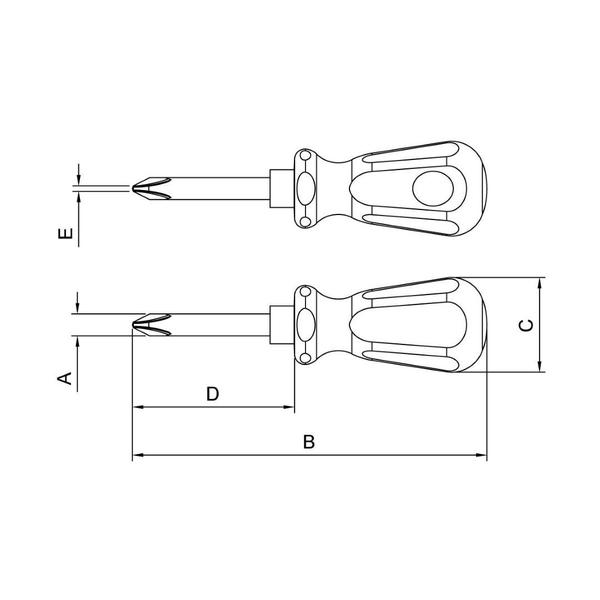 Imagem de Chave de Fenda Toco Ponta Cruzada Tramontina PRO 6x38mm