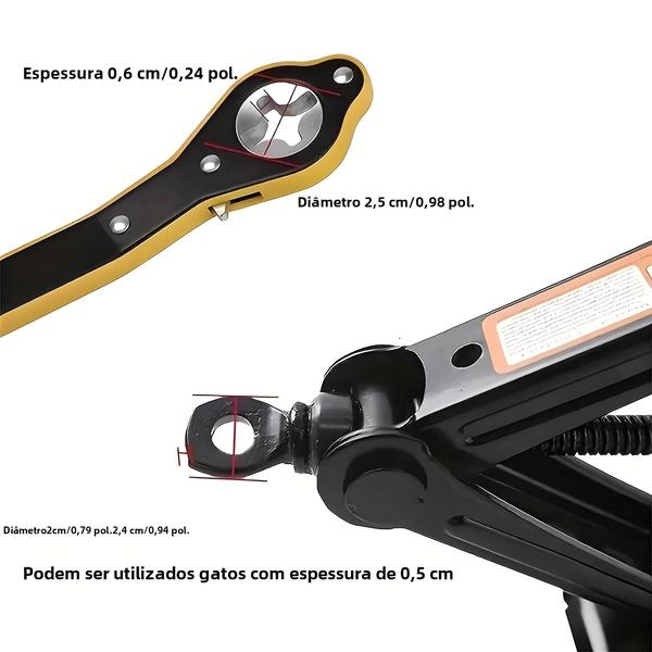 Chave de Grifo Jack com Alça Longa - Para Troca de Pneus - Auto-reversível Imagem de Chave de Grifo Jack com Alça Longa - Para Troca de Pneus - Auto-reversível