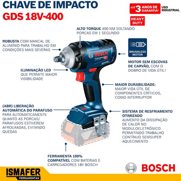 Imagem de Chave De Impacto Bosch Gds 18v-400 18v