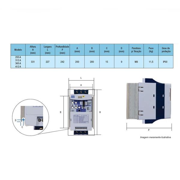 Imagem de Chave De Partida Soft-starter Ssw07 Weg 312a 220/380/440 +