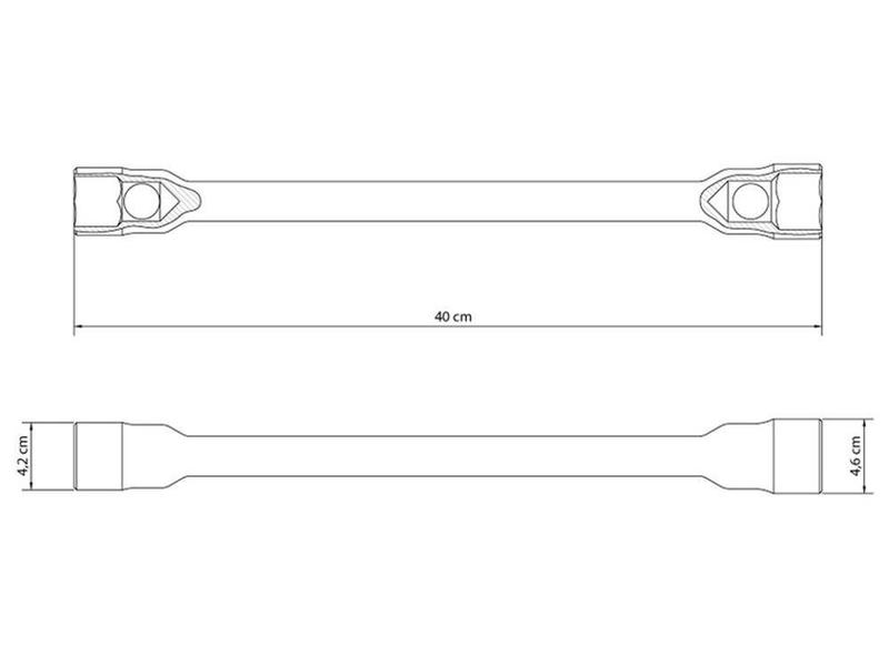 Imagem de Chave de roda 27x30mm corpo forjado em aco especial cromado com furo para manipulo tramontina